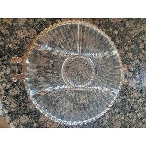 Jeanette Glass And Gold Trimmed Relish Tray